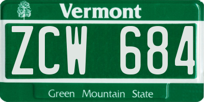 VT license plate ZCW684