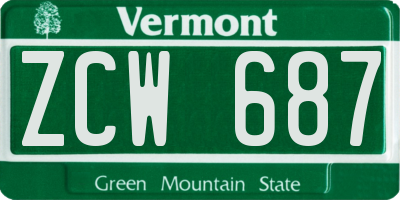 VT license plate ZCW687