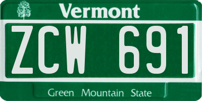 VT license plate ZCW691