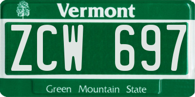 VT license plate ZCW697