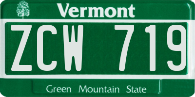 VT license plate ZCW719
