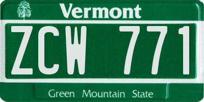 VT license plate ZCW771