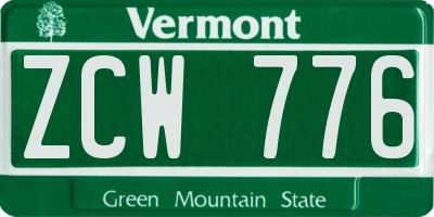 VT license plate ZCW776
