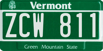 VT license plate ZCW811