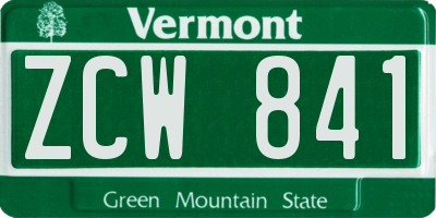 VT license plate ZCW841