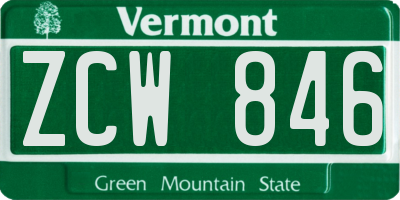 VT license plate ZCW846