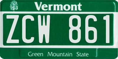 VT license plate ZCW861