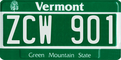 VT license plate ZCW901