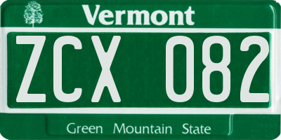 VT license plate ZCX082
