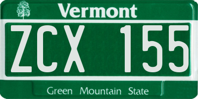 VT license plate ZCX155