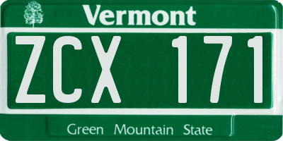 VT license plate ZCX171