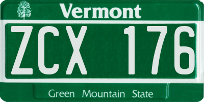 VT license plate ZCX176