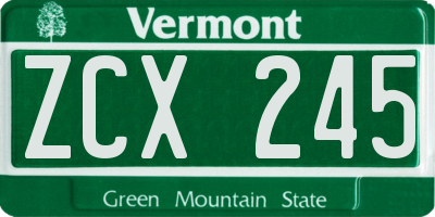 VT license plate ZCX245