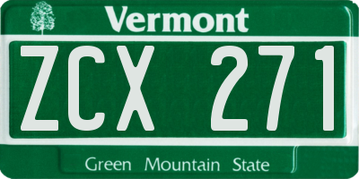 VT license plate ZCX271