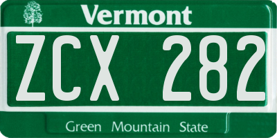 VT license plate ZCX282