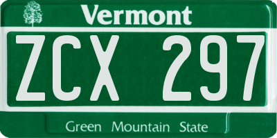 VT license plate ZCX297