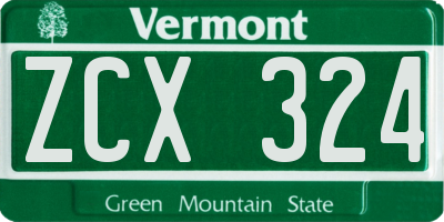 VT license plate ZCX324