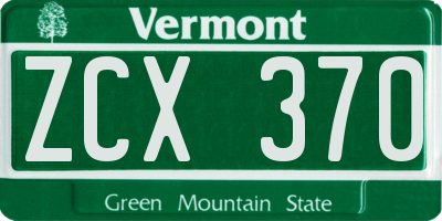 VT license plate ZCX370