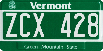 VT license plate ZCX428