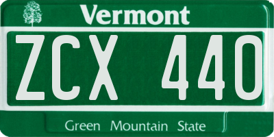 VT license plate ZCX440