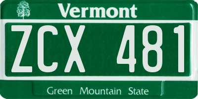 VT license plate ZCX481