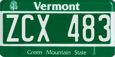 VT license plate ZCX483