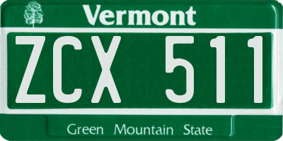 VT license plate ZCX511