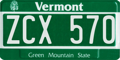 VT license plate ZCX570
