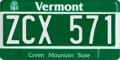 VT license plate ZCX571