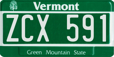 VT license plate ZCX591