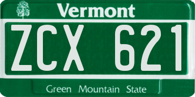 VT license plate ZCX621
