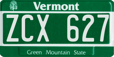 VT license plate ZCX627