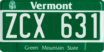 VT license plate ZCX631