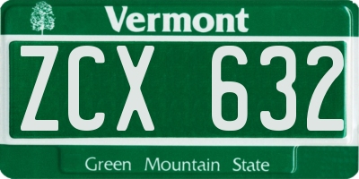 VT license plate ZCX632