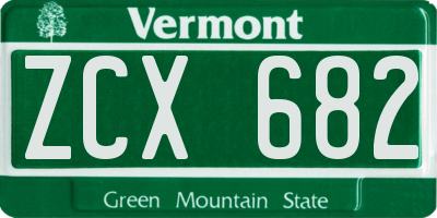 VT license plate ZCX682