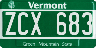 VT license plate ZCX683
