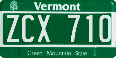 VT license plate ZCX710