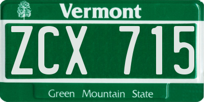 VT license plate ZCX715