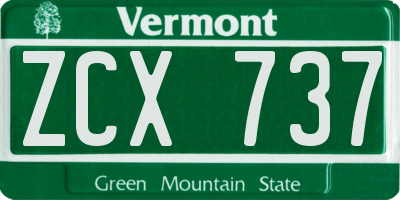 VT license plate ZCX737