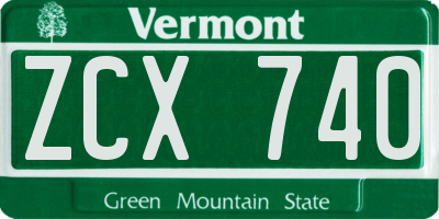 VT license plate ZCX740