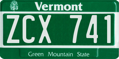 VT license plate ZCX741