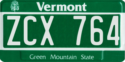 VT license plate ZCX764