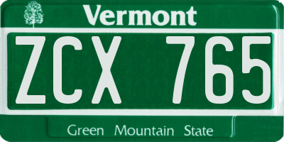 VT license plate ZCX765