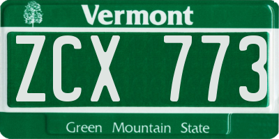VT license plate ZCX773
