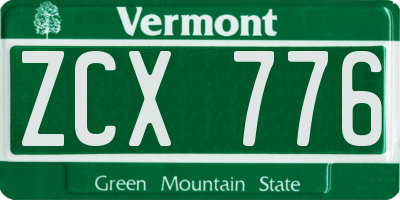 VT license plate ZCX776