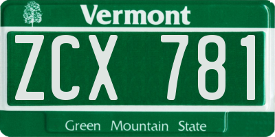 VT license plate ZCX781