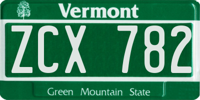 VT license plate ZCX782