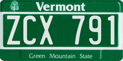 VT license plate ZCX791