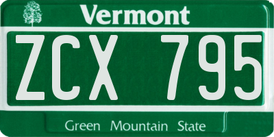 VT license plate ZCX795