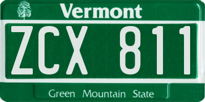 VT license plate ZCX811